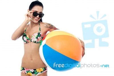 Attractive Woman In Swim Wear Stock Photo