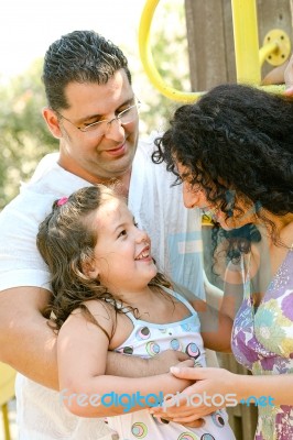 Attractive Young Family Stock Photo