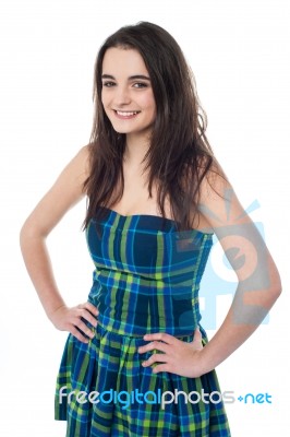 Attractive Young Girl With Hands On Waist Stock Photo