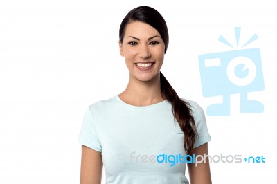 Attractive Young Smiling Woman Stock Photo