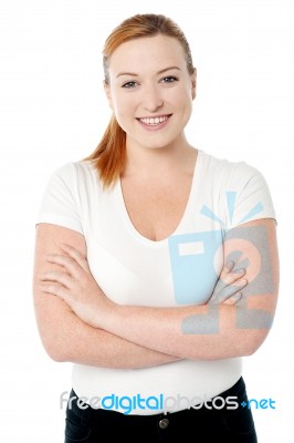 Attractive Young Woman, Studio Shot Stock Photo