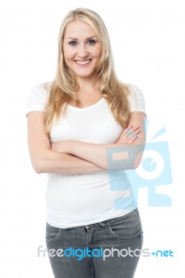 Attractive Young Woman, Studio Shot Stock Photo