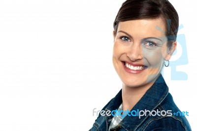 Attractively Charming Woman With A Bright Smile Stock Photo