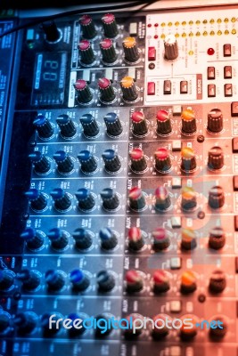 Audio Mixing Table Stock Photo