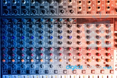 Audio Mixing Table Stock Photo