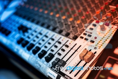 Audio Mixing Table Stock Photo