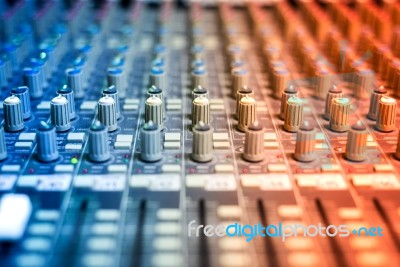 Audio Mixing Table Stock Photo