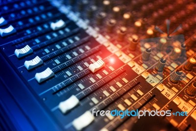 Audio Mixing Table Stock Photo