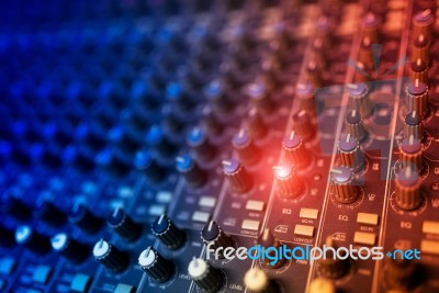 Audio Mixing Table Stock Photo