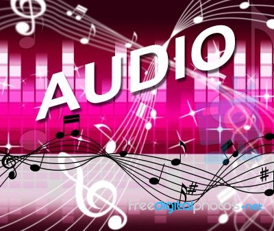 Audio Music Shows Bass Clef And Melody Stock Image