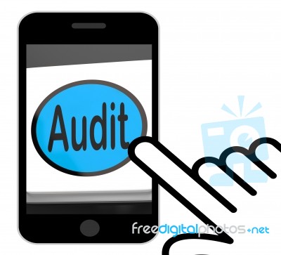 Audit Button Displays Auditor Validation Or Inspection Stock Image