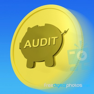 Audit Gold Coin Shows Auditing And Inspection Of Finances Stock Image