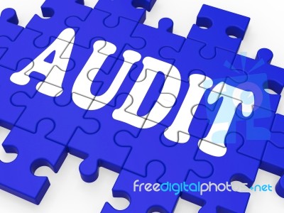 Audit Puzzle Showing Auditor Inspections Stock Image