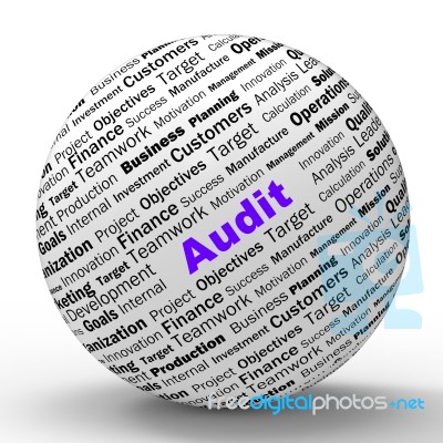 Audit Sphere Definition Means Financial Inspection Or Audit Stock Image