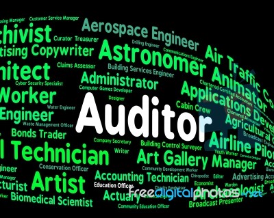 Auditor Job Represents Auditing Word And Inspectors Stock Image