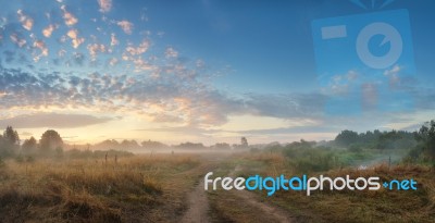 August Morning On The River Berezina Stock Photo