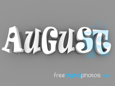 August Sign With Colour Black And White. 3d Paper Illustration Stock Image