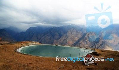 Auli Lake,joshimath,chamoli,uttarakhand India Stock Photo