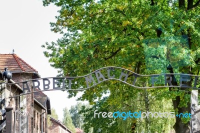 Auschwitz Concentration Camp In Oswiecim Poland Stock Photo