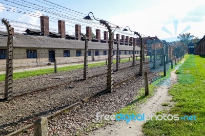 Auschwitz Concentration Camp In Oswiecim Poland Stock Photo