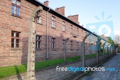 Auschwitz Concentration Camp In Oswiecim Poland Stock Photo