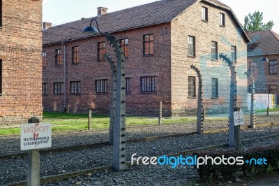 Auschwitz Concentration Camp In Oswiecim Poland Stock Photo