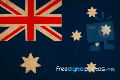 Australia Flag Drawing ,grunge And Retro Flag Series Stock Image