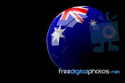 Australia Soccer Ball Isolated Dark Background Stock Image