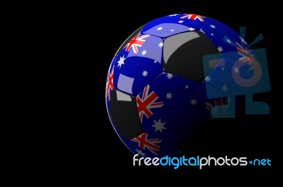 Australia Soccer Ball Isolated Dark Background Stock Image