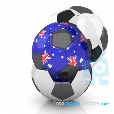 Australia Soccer Ball Isolated White Background Stock Image