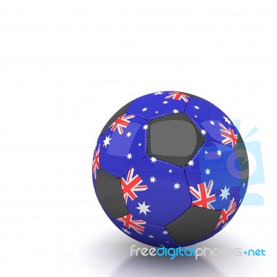 Australia Soccer Ball Isolated White Background Stock Image