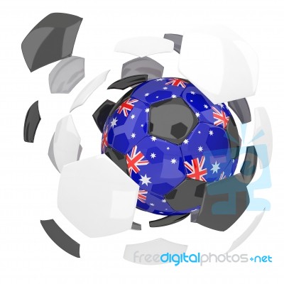 Australia Soccer Ball Isolated White Background Stock Image