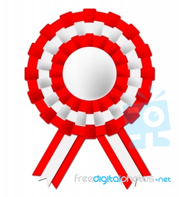 Austrian Rosette Indicates Waving Flag And Badge Stock Image