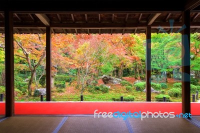 Autumn Foliage At Enkoji In Kyoto Stock Photo