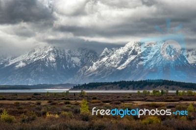 Autumn In The Grand Tetons Stock Photo