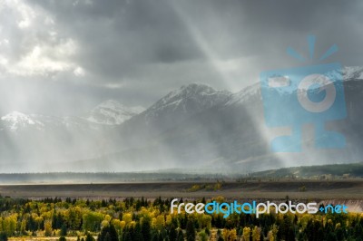 Autumn In The Grand Tetons Stock Photo