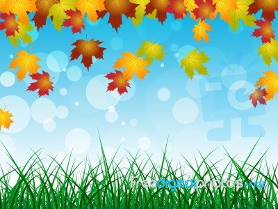 Autumn Landscape Shows Text Space And Blank Stock Image