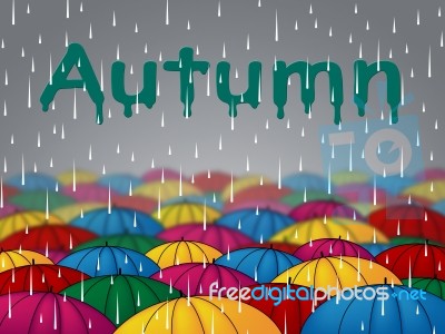 Autumn Rain Represents Fall Downpour And Showers Stock Image