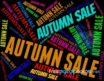 Autumn Sale Representing Reduction Seasonal And Autumnal Stock Image