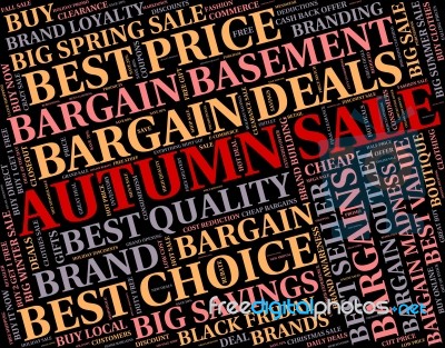 Autumn Sale Represents Discounts Words And Save Stock Image