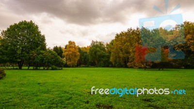 Autumn Season In Russia Moscow Stock Photo