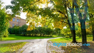 Autumn Season In Russia Moscow Stock Photo