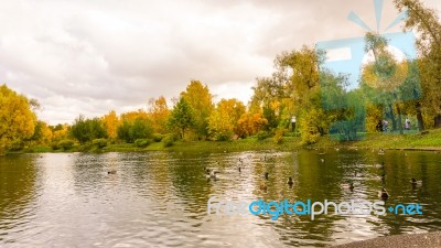 Autumn Season In Russia Moscow Stock Photo