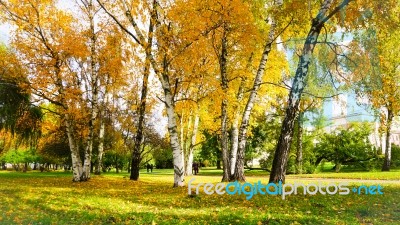 Autumn Season In Russia Moscow Stock Photo