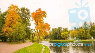 Autumn Season In Russia Moscow Stock Photo