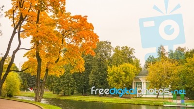 Autumn Season In Russia Moscow Stock Photo