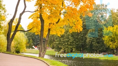 Autumn Season In Russia Moscow Stock Photo