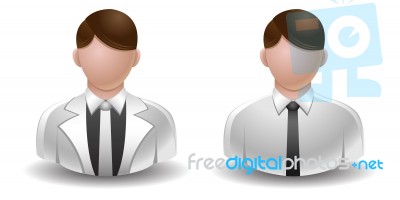 Avatar Businessmen On White Stock Image