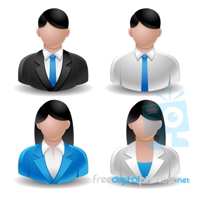 Avatar Set On White Stock Image