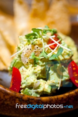 Avocado And Shrimps Salad Stock Photo